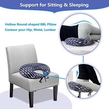 BBL Pillow After Surgery Brazilian Butt Lift Pillow Post Surgery Recovery for Sitting Sleeping Drivi...