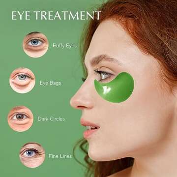 Under Eye Patches Dark Circles Under Eye Masks for Puffiness - Green Tea Eye Gel Pads Retinol Collagen Hyaluronic Acid Moisturizing & Reducing Wrinkles 20 Pairs (Green)