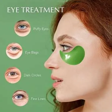 Under Eye Patches Dark Circles Under Eye Masks for Puffiness - Green Tea Eye Gel Pads Retinol Collagen Hyaluronic Acid Moisturizing & Reducing Wrinkles 20 Pairs (Green)