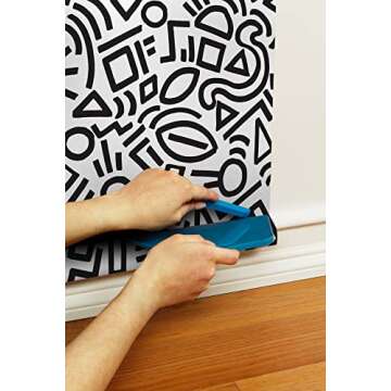 Aelfie AES4789: Black Doodle Abstract Peel & Stick Wallpaper