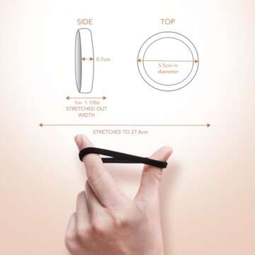 Kitsch Nylon Hair Ties for Girls & Women - No Snag, Pain-free Hair Ties No Damage Ideal for Ponytail...