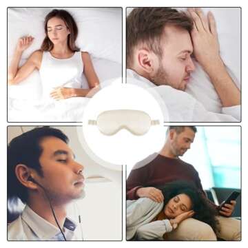 Generic Sleep maskssssssssssss, Sleep Eye masksssss, Eye Covers for Sleep Pressureless Cooling Eye Covers Breathable Eye Cover blackoutttttt Sleep Eye for Home, Flying, Offices, Train, Champagne