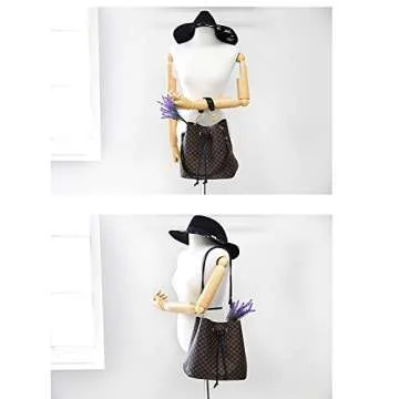 Violett Handbags Stylish Drawstring Bucket Bag - Pink