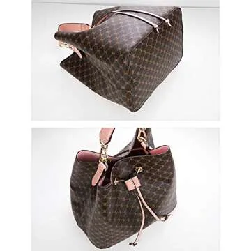 Violett Handbags Stylish Drawstring Bucket Bag - Pink