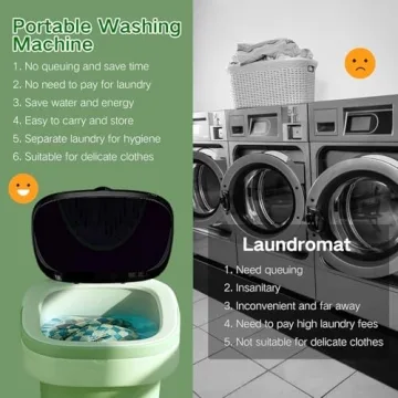 Compact 15L Portable Washing Machine for Travel & Home