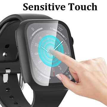 QCKANLJ 6-Pack Case Compatible with Apple Watch Series 9 8 7 41mm with Tempered Glass Screen Protector, Ultra-Thin Hard PC Full Protective Face Cover Bumper for iWatch 41mm