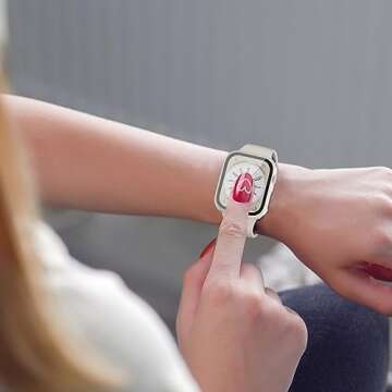 QCKANLJ 6-Pack Case Compatible with Apple Watch Series 9 8 7 41mm with Tempered Glass Screen Protector, Ultra-Thin Hard PC Full Protective Face Cover Bumper for iWatch 41mm