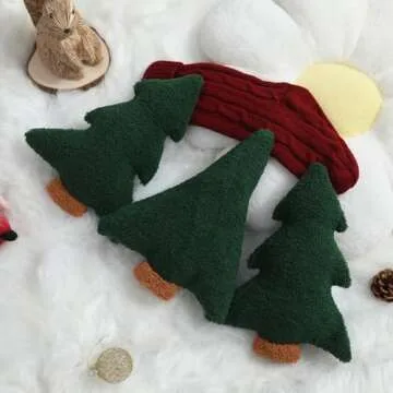 Allorry Christmas Pillows,Christmas Tree Pillow Set of 2 Cute Xmas Tree Shaped Plush Pillow Stuffed Christmas Decor for Party Home Sofa Cushion Bed Decorations(12.2 Inch) WL-006B