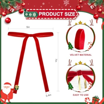 36 Velvet Christmas Bows for Elegant Holiday Decorating