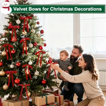 36 Velvet Christmas Bows for Elegant Holiday Decorating