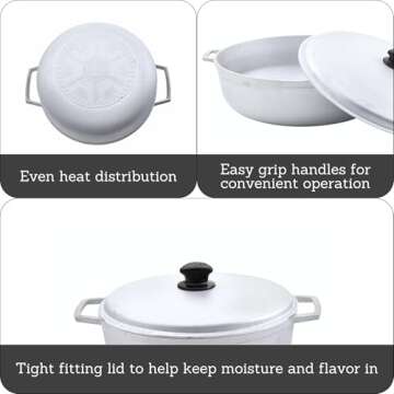 IMUSA Traditional Caldero made in Colombia with Lid, 4.8 Quart, Silver