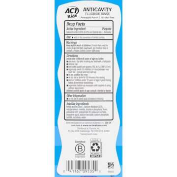 ACT Kids Anticavity Fluoride Rinse, Pineapple Punch, 16.9 Ounce (Pack of 3)