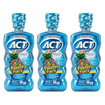 ACT Kids Anticavity Fluoride Rinse, Pineapple Punch, 16.9 Ounce (Pack of 3)