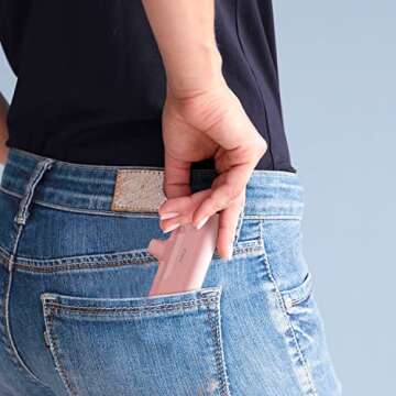 iWALK Small USB-C Portable Charger, 4500mAh Portable Charger for iPhone 16/15 16 Plus 16 Pro Max Mini Power Bank for Samsung Galaxy S25 S24 S23, Z Flip 5, Note, Moto, LG, Google Pixel, Pink