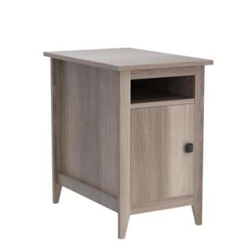 JAXPETY Modern Farmhouse Nightstand Set of 2, Wooden Bedside End Table with Switchable Door, Open Shelf, Hidden Storage for Living Room Bedroom, Light Brown