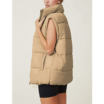 Stylish Springrain Womens Oversized Puffer Vest for Winter