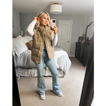 Stylish Springrain Womens Oversized Puffer Vest for Winter