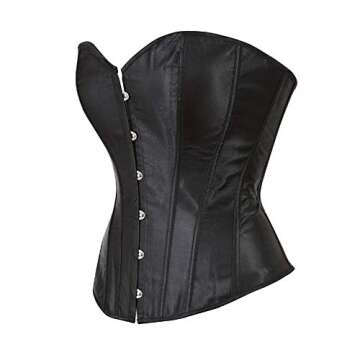 frawirshau Corset Tops for Women Plus Size Corsets Black Corset Top Renaissance Corset Bodice Black ...