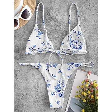 ZAFUL Floral Bikini Set Cheeky Swimwear for Summer