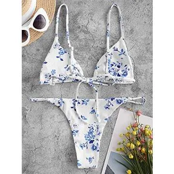 ZAFUL Floral Bikini Set Cheeky Swimwear for Summer