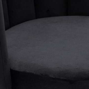 DM Furniture Velvet Dining Chairs Set of 4 Modern Barrel Accent Chairs Upholstered Side Chairs with Gold Metal Legs for Home Kitchen Living Room, Black