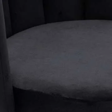 DM Furniture Velvet Dining Chairs Set of 4 Modern Barrel Accent Chairs Upholstered Side Chairs with Gold Metal Legs for Home Kitchen Living Room, Black