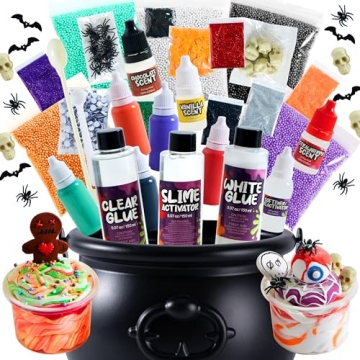 JOYIN Halloween Slime Kit - Ultimate DIY Craft Kit for Kids with Spooky Decorations and Cauldron