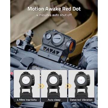 CVLIFE JackalHowl Red Dot Sight,1x20mm 2MOA Red dot Motion Awake Red Dot Scope Compact Red Dot Optics with Co-Witness Riser and Low-Profile Mount,10 Brightness Button Settings