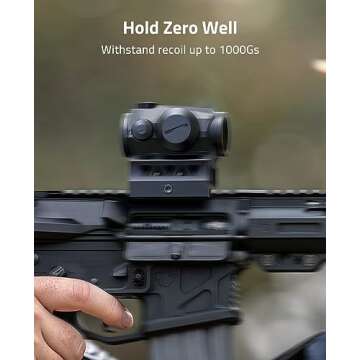 CVLIFE JackalHowl Red Dot Sight,1x20mm 2MOA Red dot Motion Awake Red Dot Scope Compact Red Dot Optics with Co-Witness Riser and Low-Profile Mount,10 Brightness Button Settings