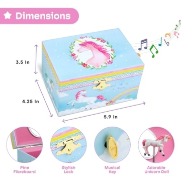 Magical Unicorn Jewelry Box for Little Girls