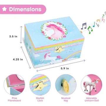 Magical Unicorn Jewelry Box for Little Girls