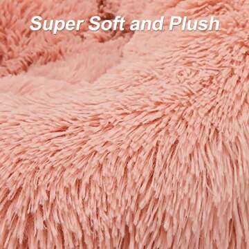 MIXJOY Orthopedic Dog Bed Comfortable Donut Cuddler Round Dog Bed Ultra Soft Washable Dog and Cat Cushion Bed (20''/23''/30'') (23'', Pink)