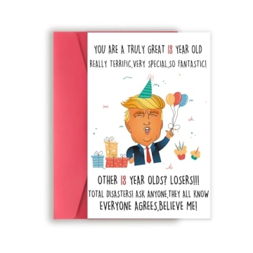 Missionemi Funny Trump 18th Birthday Card - Humorous Gift for Him
