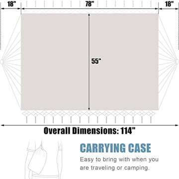 Double White Natural Canvas Handmade Hammock for Relaxation