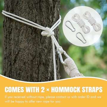 Double White Natural Canvas Handmade Hammock for Relaxation