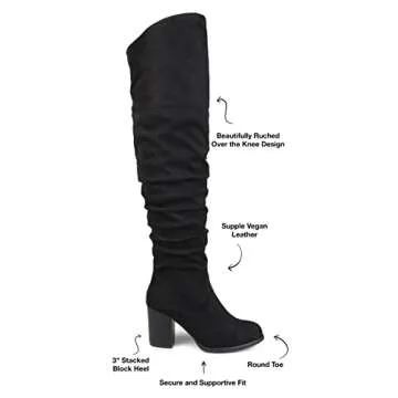 Journee Collection Womens Kaison Extra Wide Calf Stacked Heel Over The Knee Boots - Extra Wide Calf ...