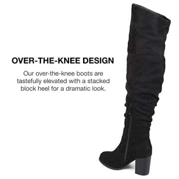 Journee Collection Womens Kaison Extra Wide Calf Stacked Heel Over The Knee Boots - Extra Wide Calf Black - 8
