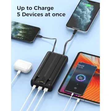 Fast Charging 50000mAh Portable Power Bank with Cables