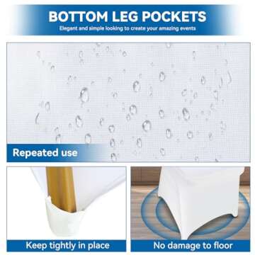 LGJIAOJIAO 100 Pieces White Chair Covers - Versatile Stretch Polyester Spandex Dining Chair Slipcovers for Dining, Party, Wedding, Banquet, and More