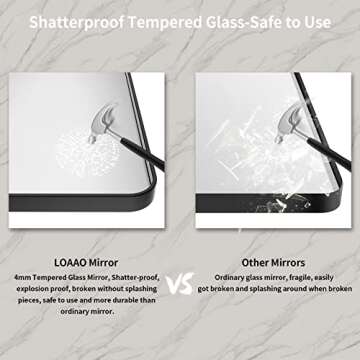 LOAAO 30X36 Inch Black Metal Framed Bathroom Mirror for Wall, Matte Black Bathroom Vanity Mirror Farmhouse, Anti-Rust, Tempered Glass, Hangs Horizontally or Vertically