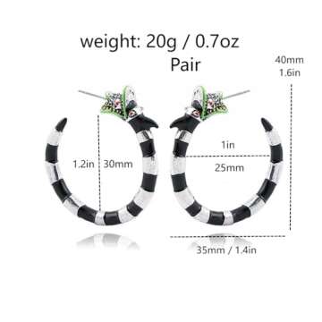 Beetle Sandworm Juice Hoop Earring - Coral Snake Earrings - Costume Jewelry for Womenand Fans(Sandwo...