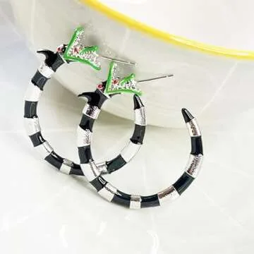 Beetle Sandworm Juice Hoop Earring - Coral Snake Earrings - Costume Jewelry for Womenand Fans(Sandworm Earring)