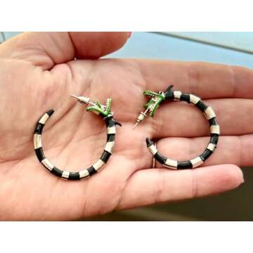 Beetle Sandworm Juice Hoop Earring - Coral Snake Earrings - Costume Jewelry for Womenand Fans(Sandworm Earring)