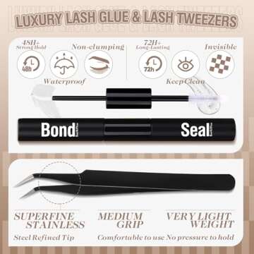 Lvmixwig Brown Lashes Extension Kit Natural Lash Clusters Kit C Curl Individual Lashes Kit Brown 10-12mm Short Eyelash Extensions Kit with Lash Bond and Seal & Lash Applicator for DIY Lash Extension