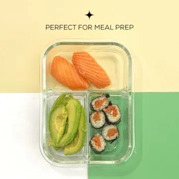 JoyJolt Divided Glass Food Storage Containers 5 Pack