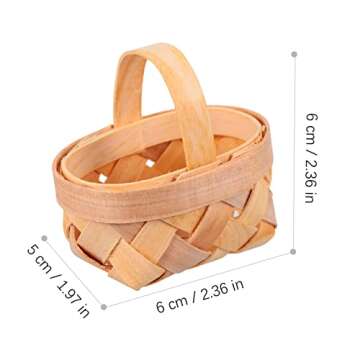 Tofficu Strawberry Basket 12pcs Mini Woven Baskets with Handles Manual Woven Mini Baskets Wood Chip ...