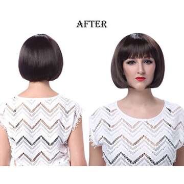 Onedor 10" Short Straight Hair Flapper Cosplay Costume Bob Wig (TF2315 - Hot Pink)