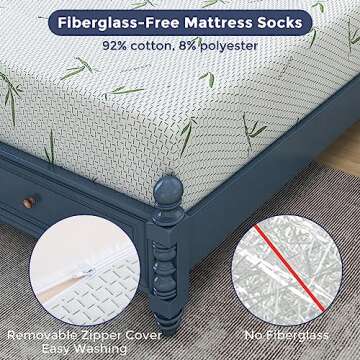 Comfortable IULULU Twin Size Mattress with Bamboo Cover