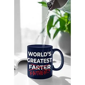 Funny Fathers Day Coffee Mug | Best Farter Ever Coffee Cup - Funny Fathers Day Mugs from Son Daughter Kids | Cool Christmas Presents Fun Birthday Gag Gifts (WGF Blue)