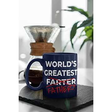 Funny Fathers Day Coffee Mug | Best Farter Ever Coffee Cup - Funny Fathers Day Mugs from Son Daughter Kids | Cool Christmas Presents Fun Birthday Gag Gifts (WGF Blue)